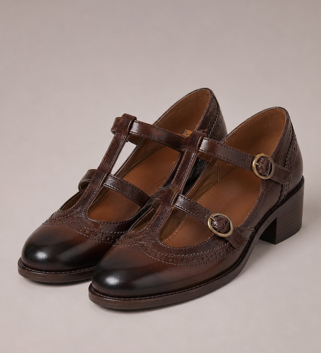 Leanne | Nahkaiset brogue-remmikengät