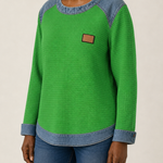 Marlisa | Kuvioitu collegepusero kontrastireunuksin