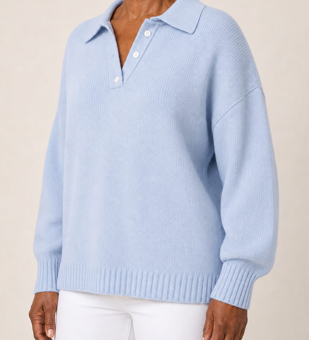 Alison | Hupullinen neulepusero kauluksella