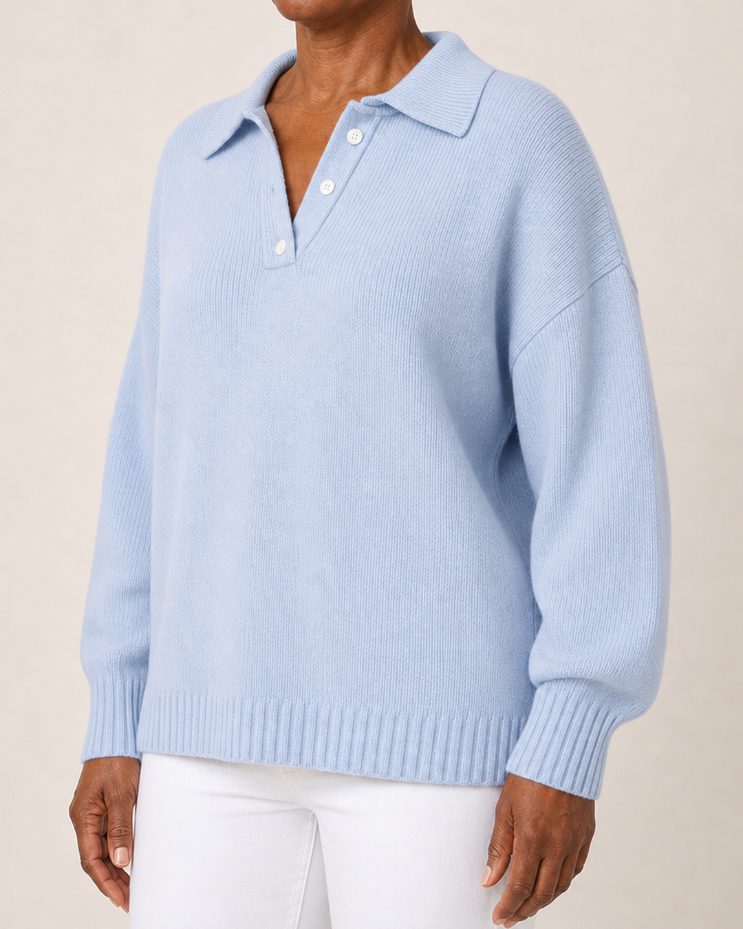 Alison | Hupullinen neulepusero kauluksella