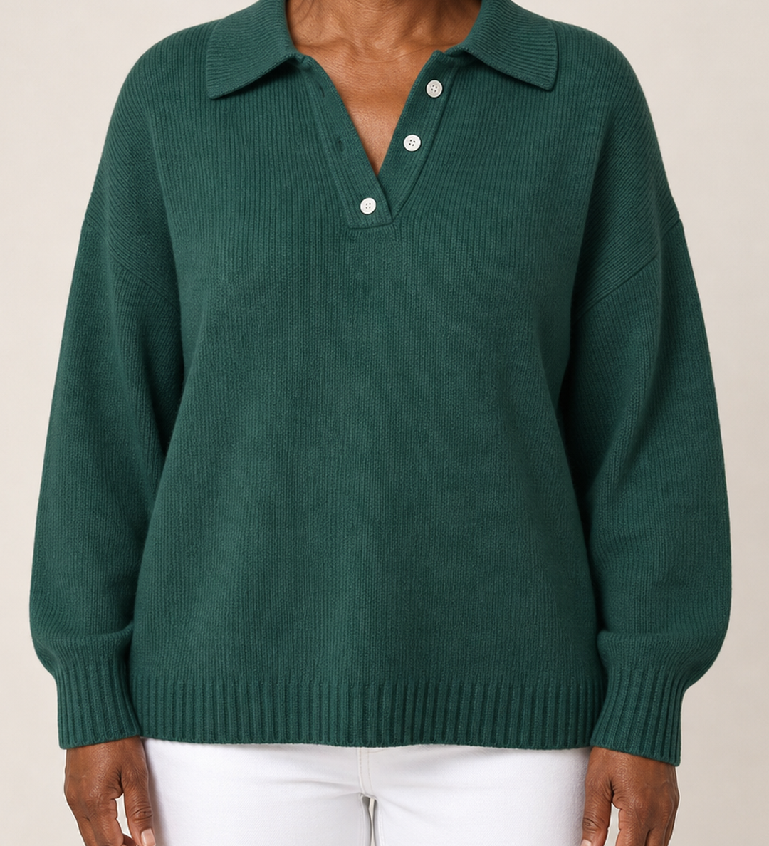 Alison | Hupullinen neulepusero kauluksella