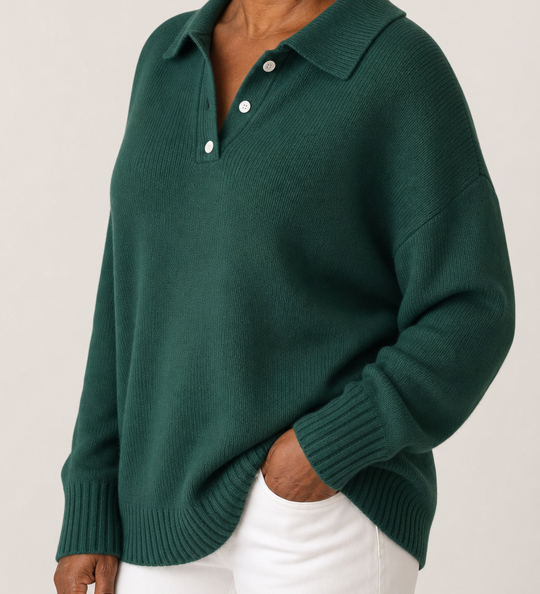Alison | Hupullinen neulepusero kauluksella