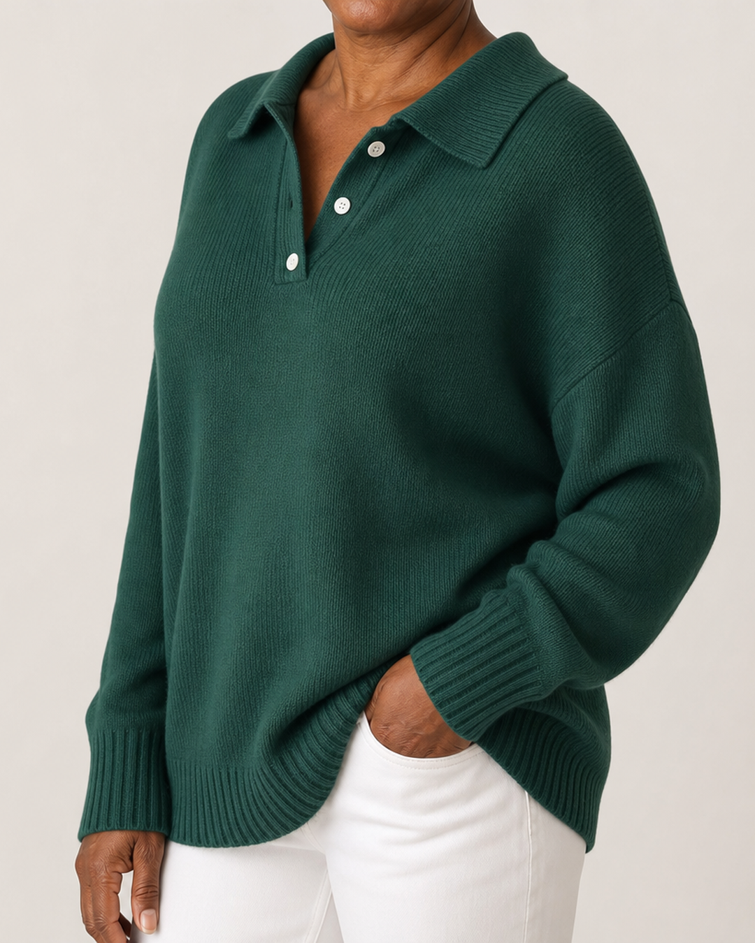 Alison | Hupullinen neulepusero kauluksella