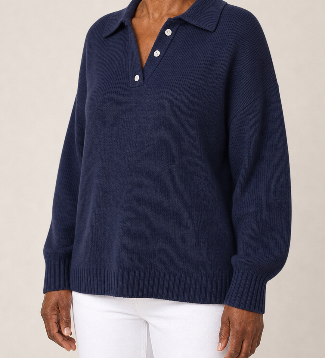 Alison | Hupullinen neulepusero kauluksella