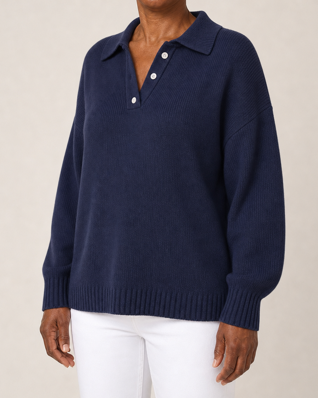 Alison | Hupullinen neulepusero kauluksella