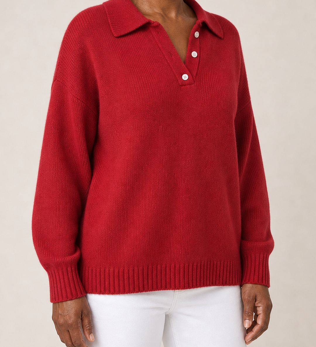 Alison | Hupullinen neulepusero kauluksella