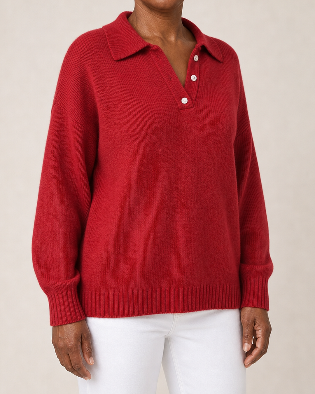 Alison | Hupullinen neulepusero kauluksella