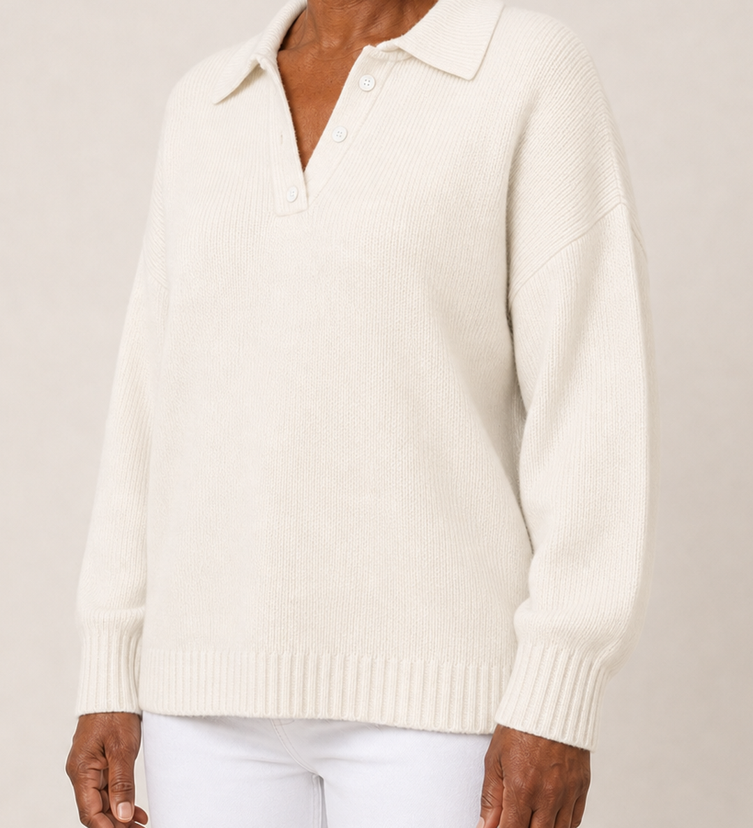 Alison | Hupullinen neulepusero kauluksella