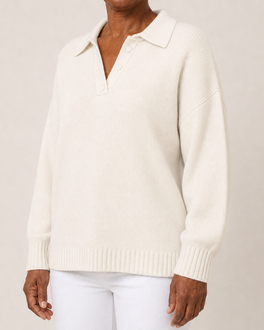 Alison | Hupullinen neulepusero kauluksella