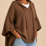 Desiree | Neulottu hupullinen poncho