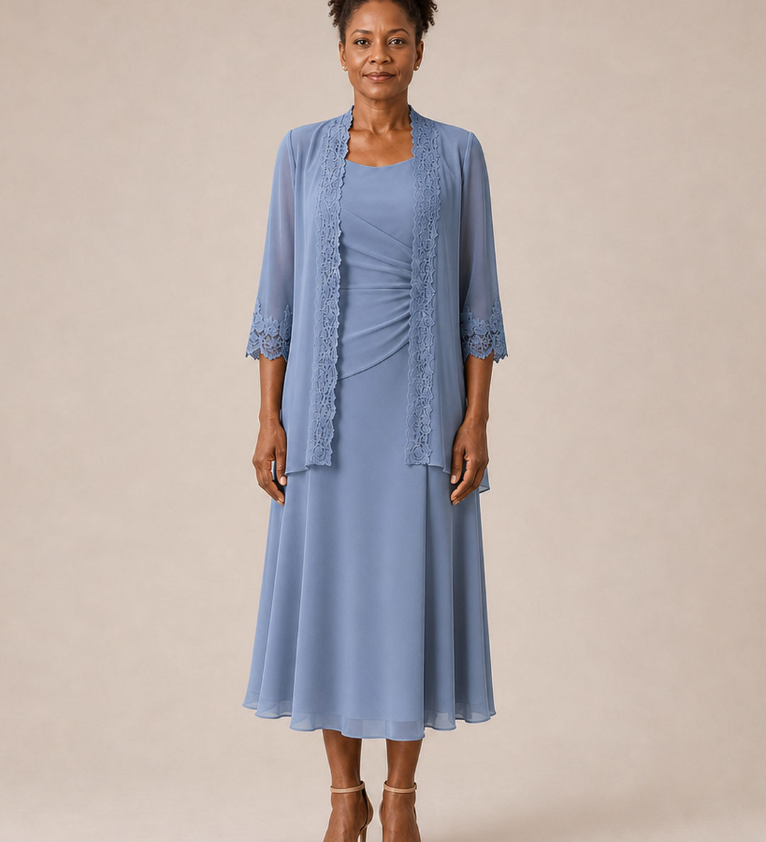 Mother | Morsiamen äidin midimekko pitsijakulla
