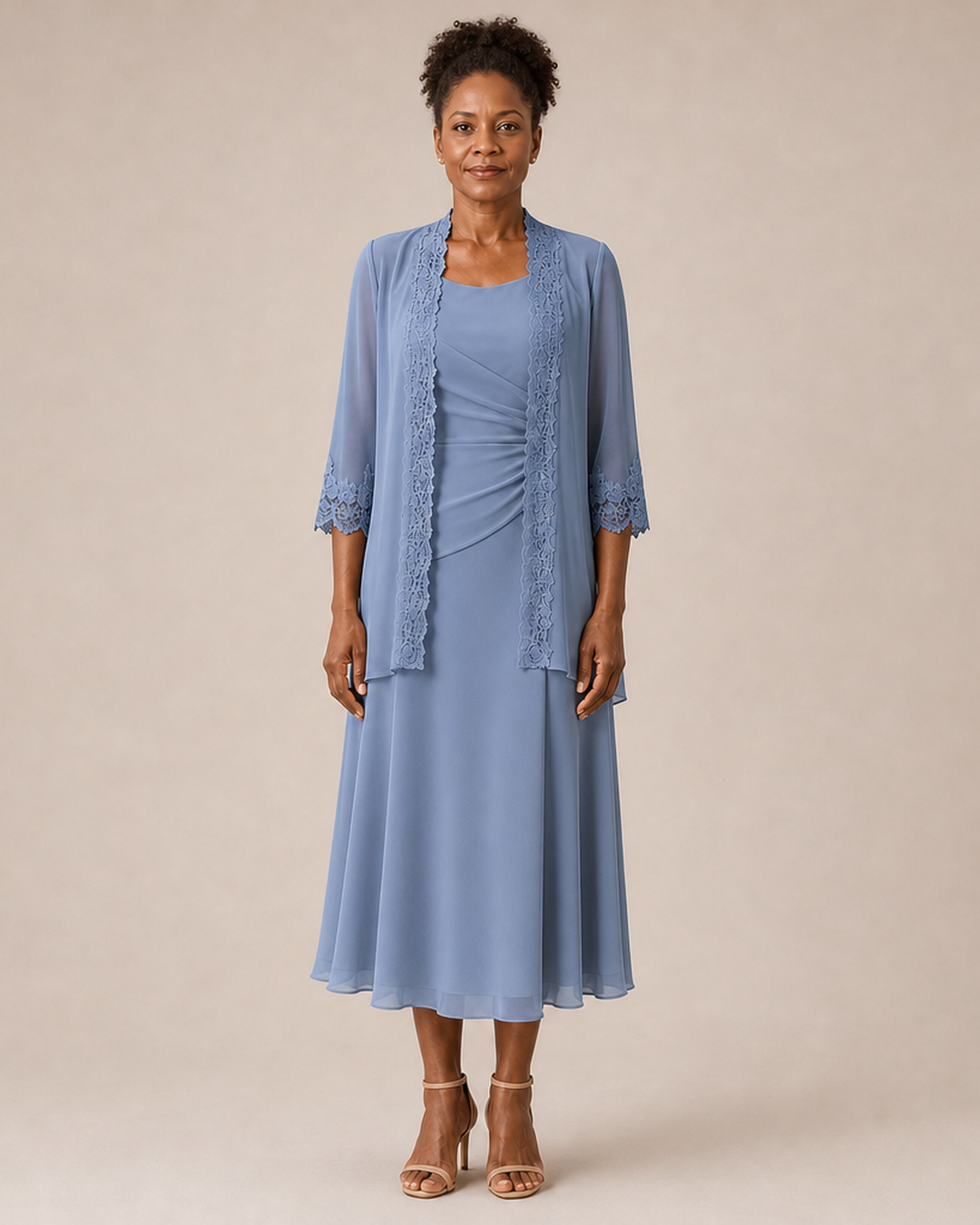 Mother | Morsiamen äidin midimekko pitsijakulla