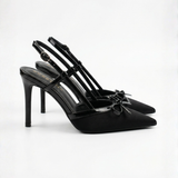 Valora | Satiiniset slingback-avokkaat rusetilla