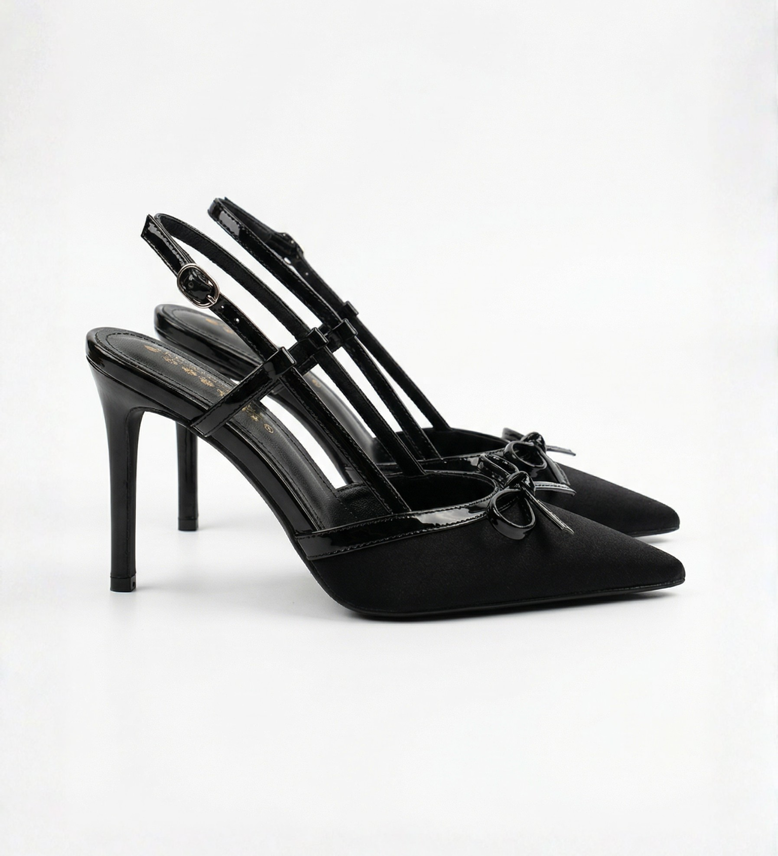 Valora | Satiiniset slingback-avokkaat rusetilla