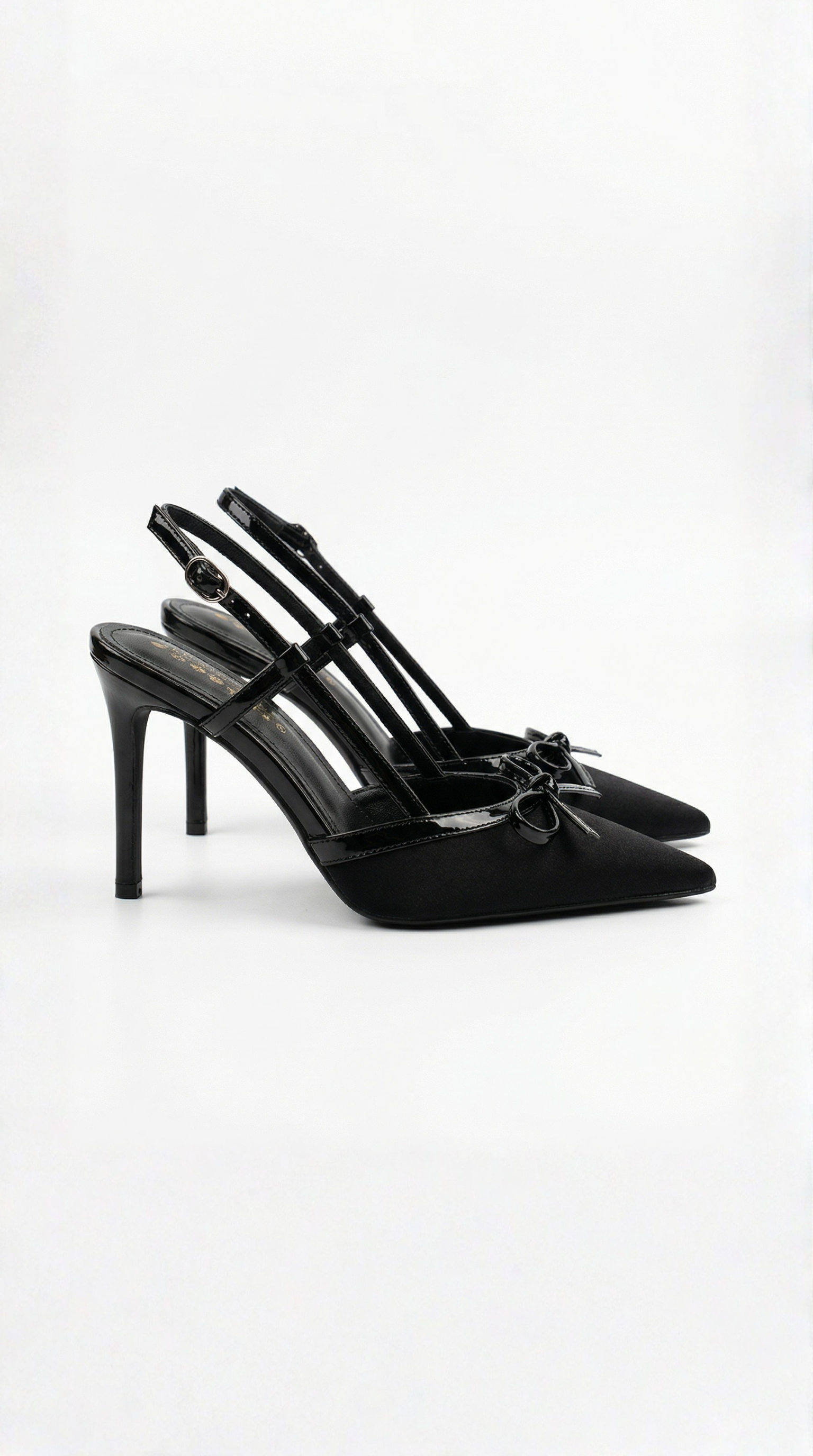 Valora | Satiiniset slingback-avokkaat rusetilla