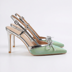 Valora | Satiiniset slingback-avokkaat rusetilla