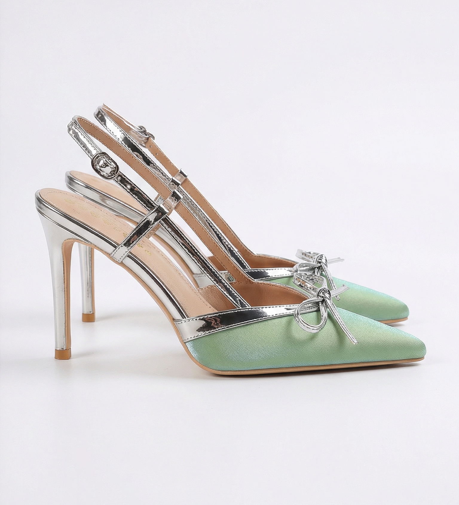 Valora | Satiiniset slingback-avokkaat rusetilla