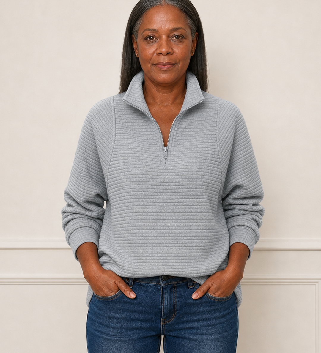 Rhonda | Puolivetoketjullinen neulepusero