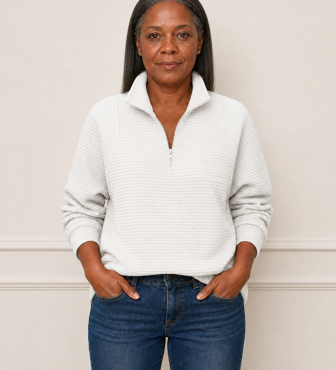 Rhonda | Puolivetoketjullinen neulepusero