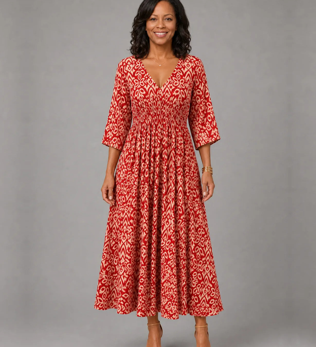 Althea | Boheemi laskeutuva midimekko
