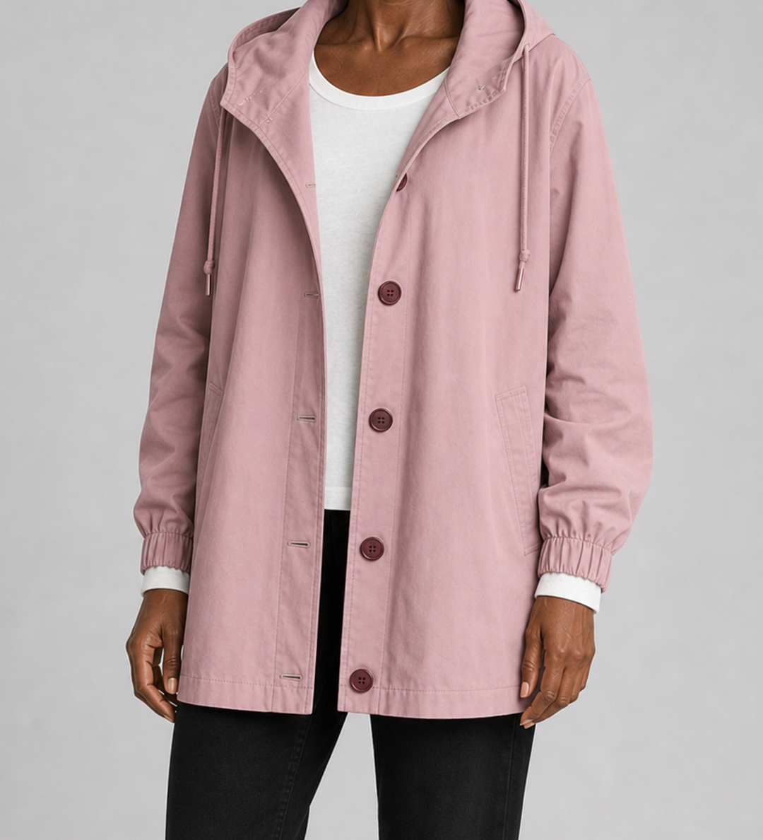Elaine | Hupullinen rento pitkä trenssitakki