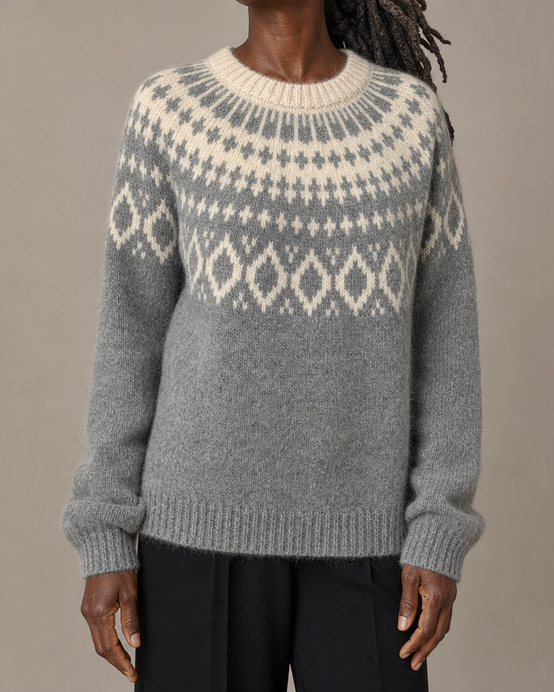 Ida | Sininen vintage fair isle -neulepusero