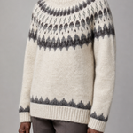 Theodora | Harmaa paksu alpakkasekoite fair isle -neule