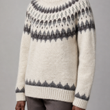 Theodora | Harmaa paksu alpakkasekoite fair isle -neule