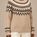 Adaline | Khaki fair isle -kaarrokeneule