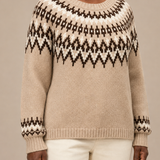 Adaline | Khaki fair isle -kaarrokeneule