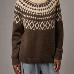 Josephine | Kahvinruskea vintage fair isle -neulepusero