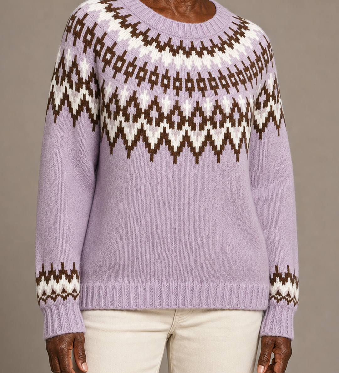 Bernice | Violetti fair isle -kaarrokeneule
