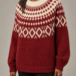 Katherine | Punainen vintage fair isle -neulepusero