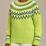 Eloise | Neonkeltainen fair isle -kaarrokeneule