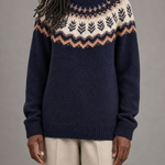 Nadine | Kahvinruskea vintage fair isle -neulepusero