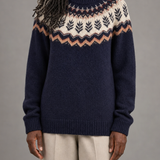 Nadine | Kahvinruskea vintage fair isle -neulepusero