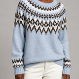 Faye | Taivaansininen fair isle -kaarrokeneule