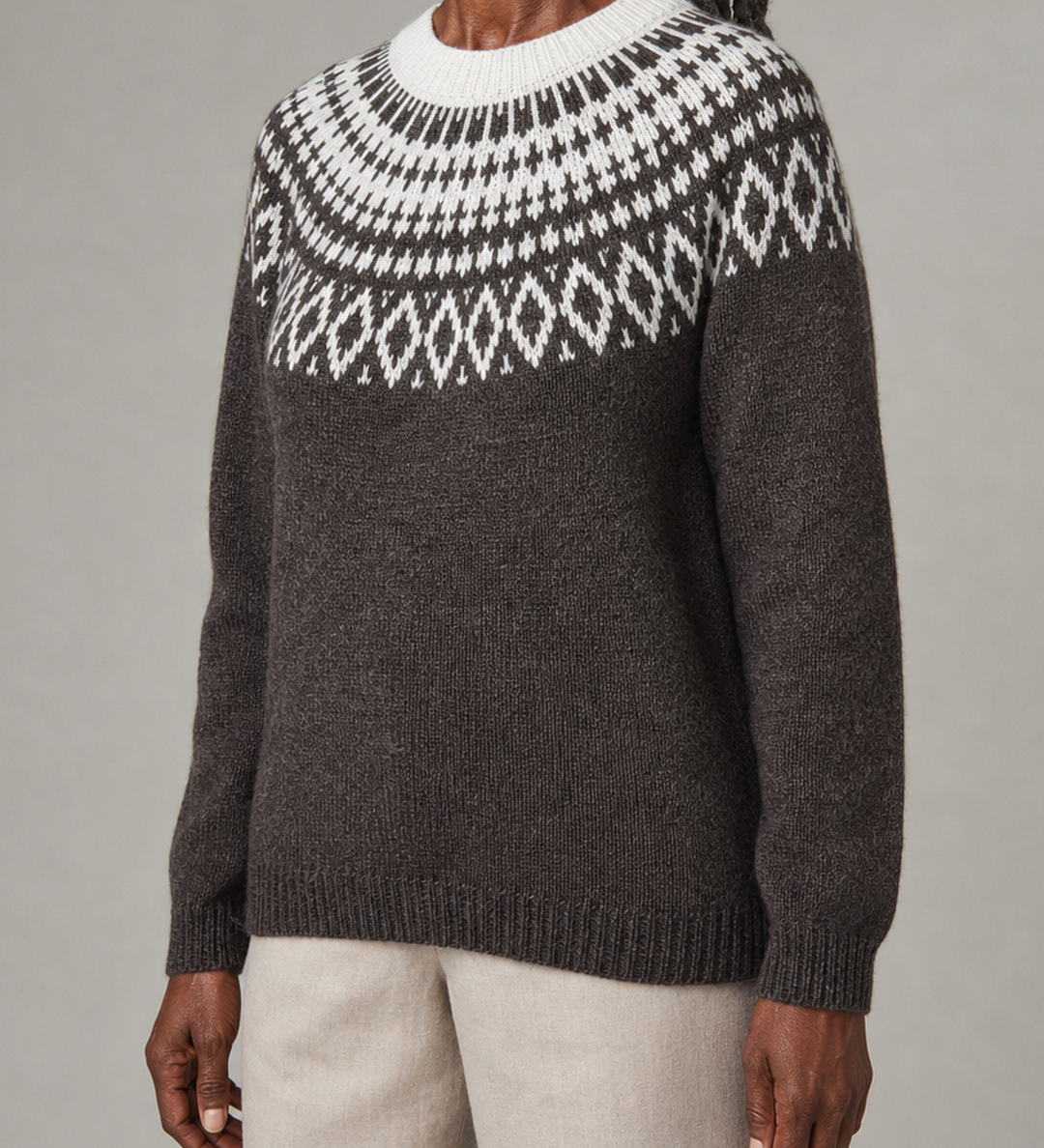 Ophelia | Musta vintage fair isle -neulepusero