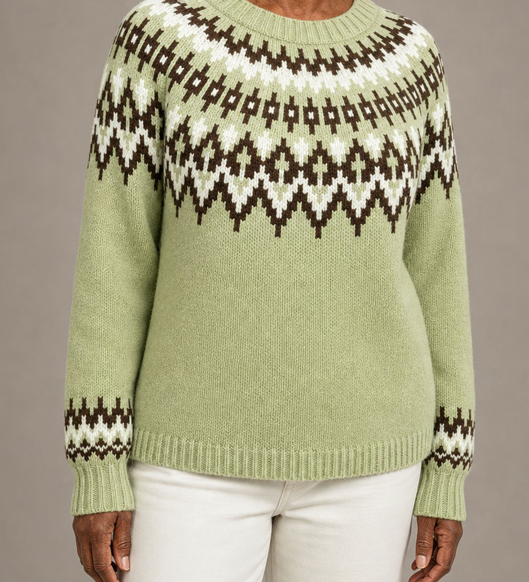 Georgia | Matchanvihreä fair isle -kaarrokeneule