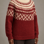 Priscilla | Viininpunainen vintage fair isle -neulepusero