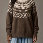 Rosalind | Karamellinruskea vintage fair isle -neulepusero