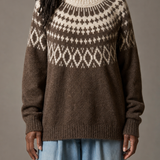 Rosalind | Karamellinruskea vintage fair isle -neulepusero