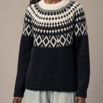 Sylvia | Harmaa vintage fair isle -neulepusero