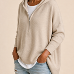 Goldie | Neulottu hupullinen poncho vetoketjulla