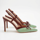 Valora | Satiiniset slingback-avokkaat rusetilla