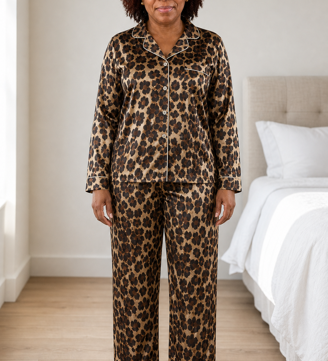Verona | Leopardikuosinen pyjamasetti