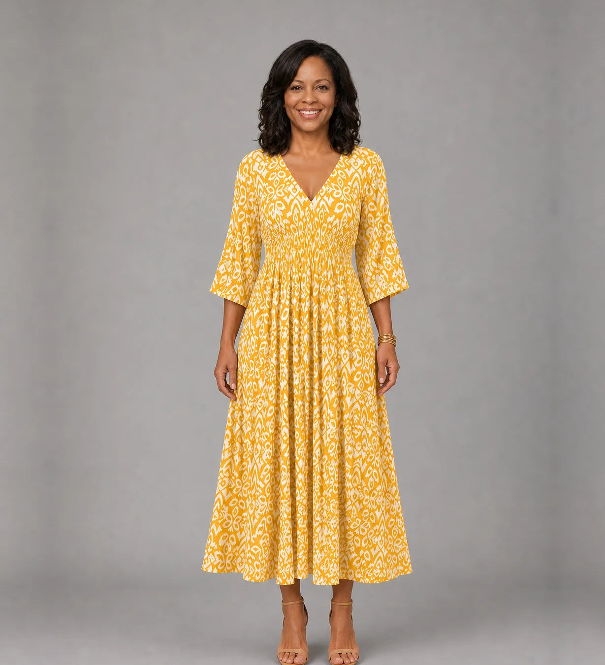 Althea | Boheemi laskeutuva midimekko
