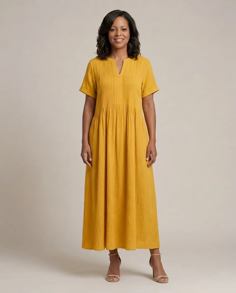 Nathalia | Laskostettu mekko